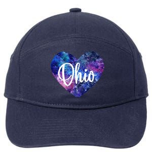 I Love Ohio Usa Cute Gift 7-Panel Snapback Hat