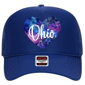 I Love Ohio Usa Cute Gift High Crown Mesh Back Trucker Hat