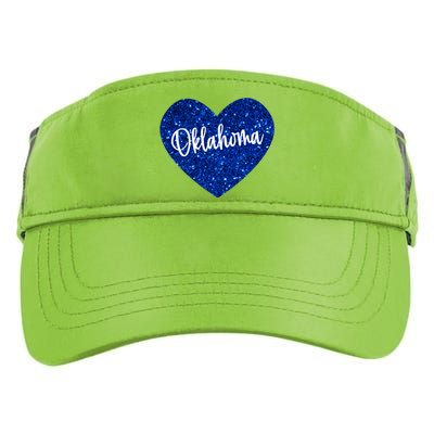 I Love Oklahoma Usa Heart Gift Adult Drive Performance Visor