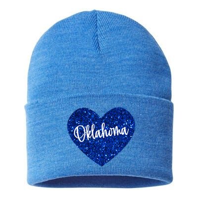 I Love Oklahoma Usa Heart Gift Sustainable Knit Beanie