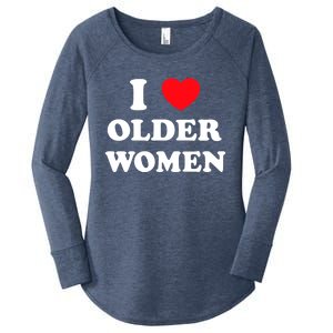 I Love Older Heart Hot Moms Meaningful Gift Women's Perfect Tri Tunic Long Sleeve Shirt