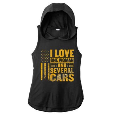 I Love One Woman And Several Cars Mechanic Car Ladies PosiCharge Tri-Blend Wicking Draft Hoodie Tank