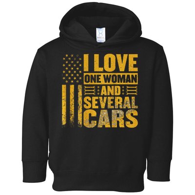 I Love One Woman And Several Cars Mechanic Car Toddler Hoodie