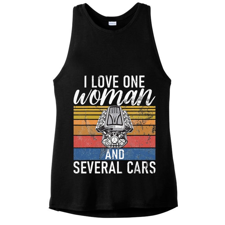 I Love One Woman And Several Cars Muscle Car Ladies PosiCharge Tri-Blend Wicking Tank