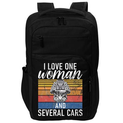 I Love One Woman And Several Cars Muscle Car Impact Tech Backpack