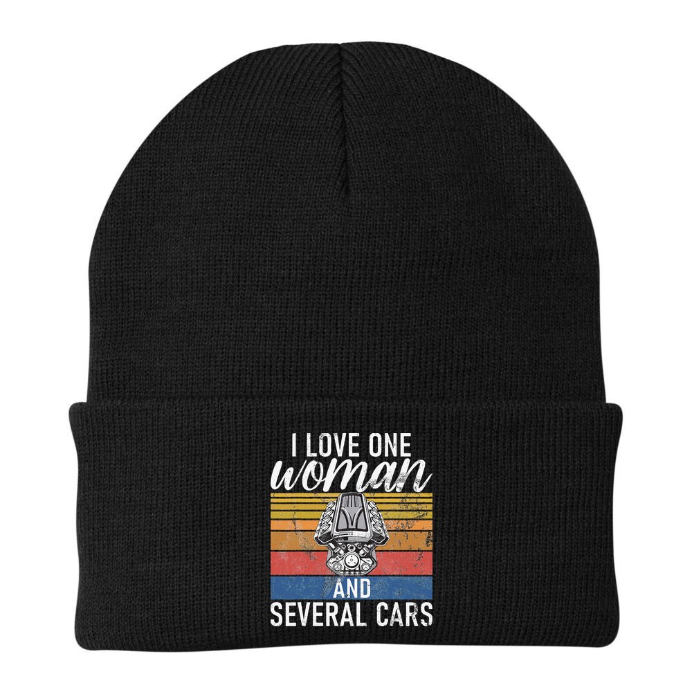 I Love One Woman And Several Cars Muscle Car Beanie
