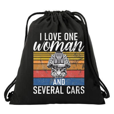 I Love One Woman And Several Cars Muscle Car Drawstring Bag