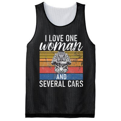 I Love One Woman And Several Cars Muscle Car Mesh Reversible Basketball Jersey Tank