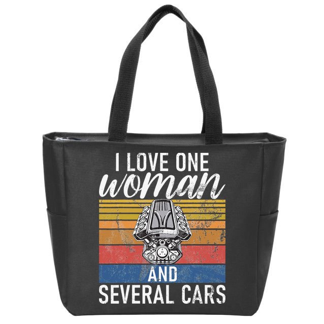I Love One Woman And Several Cars Muscle Car Zip Tote Bag