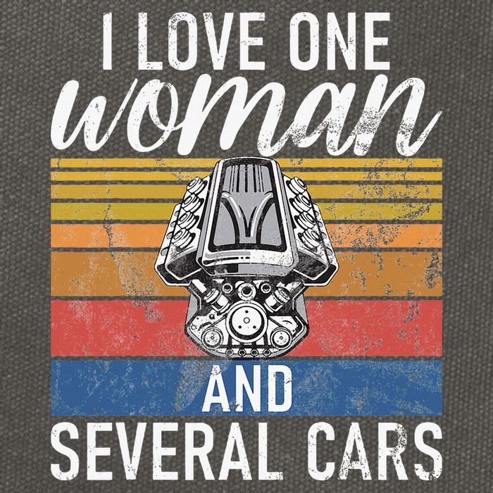 I Love One Woman And Several Cars Muscle Car Cotton Canvas Backpack