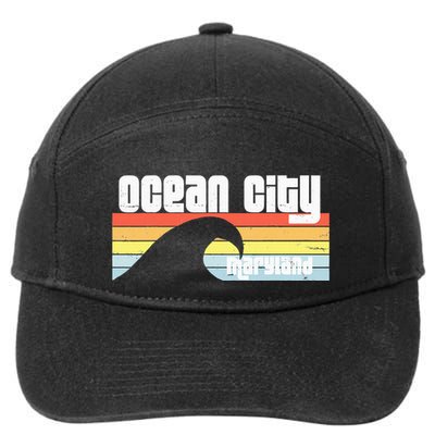 I Love Ocean City Maryland Md Spring Break Beach Ocean Wave 7-Panel Snapback Hat