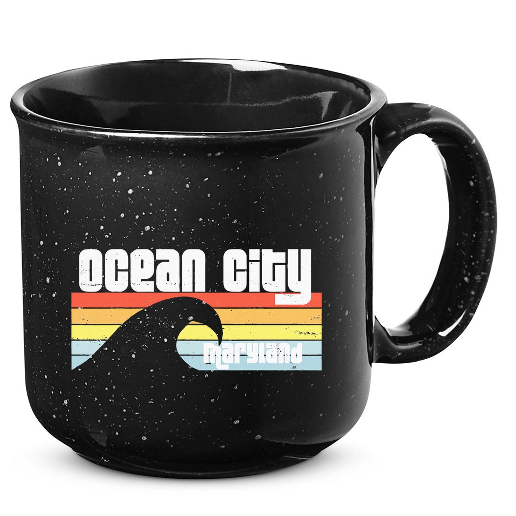 I Love Ocean City Maryland Md Spring Break Beach Ocean Wave 15oz Campfire Ceramic Mug