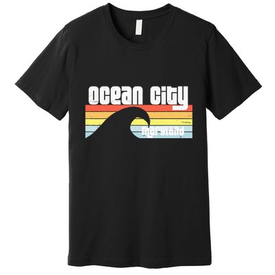 I Love Ocean City Maryland Md Spring Break Beach Ocean Wave Premium T-Shirt