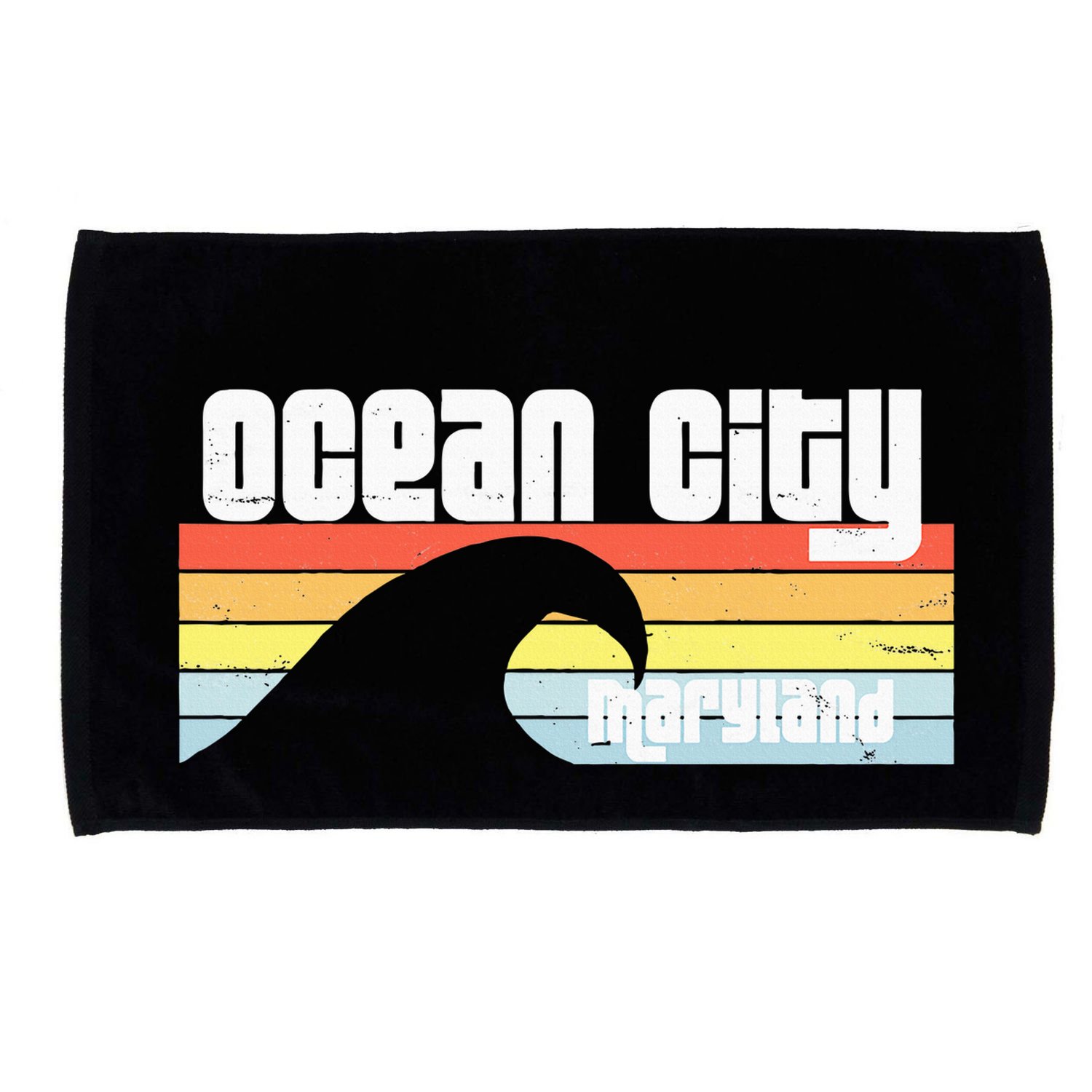 I Love Ocean City Maryland Md Spring Break Beach Ocean Wave Microfiber Hand Towel