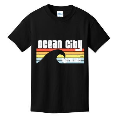 I Love Ocean City Maryland Md Spring Break Beach Ocean Wave Kids T-Shirt
