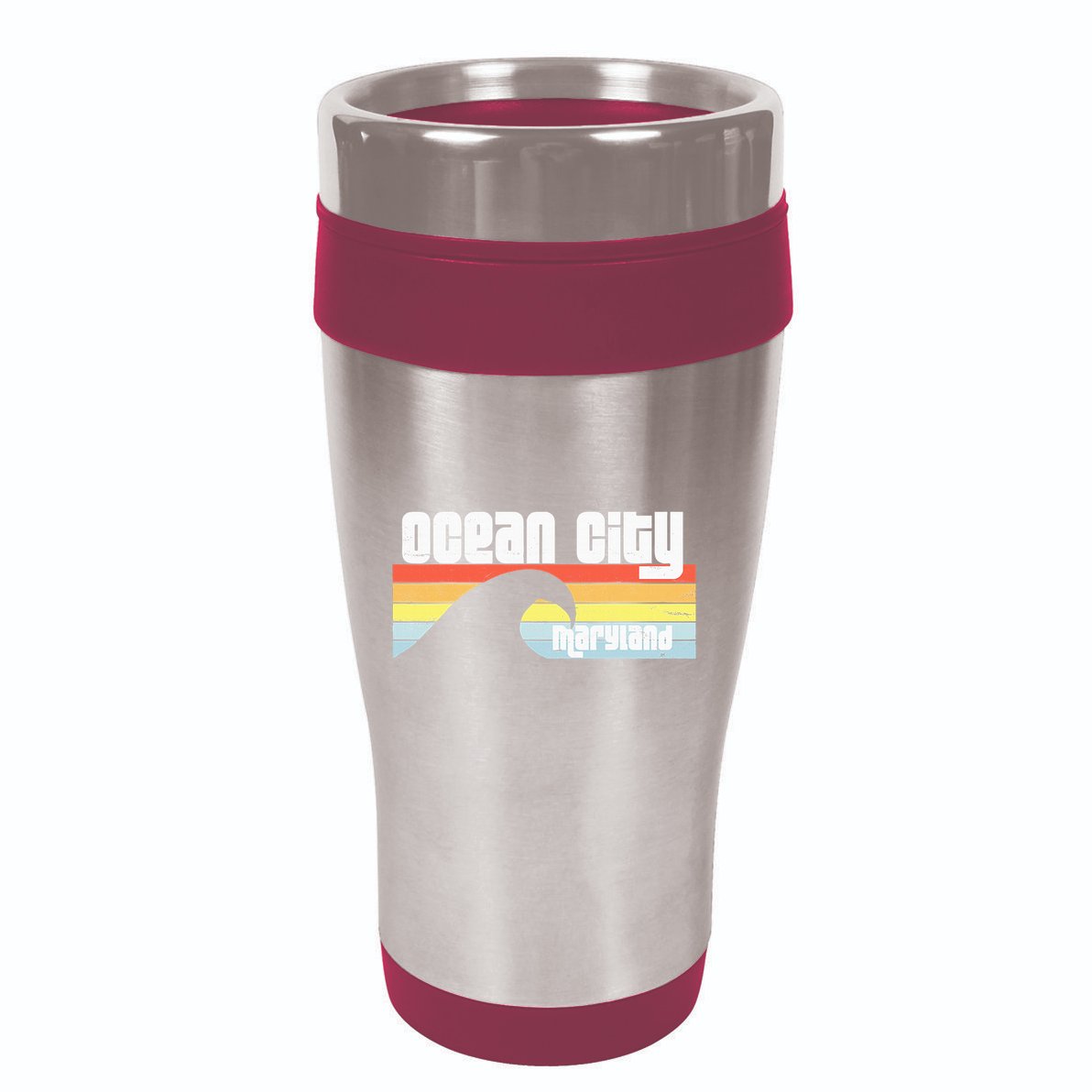 I Love Ocean City Maryland Md Spring Break Beach Ocean Wave 16oz Travel Tumbler