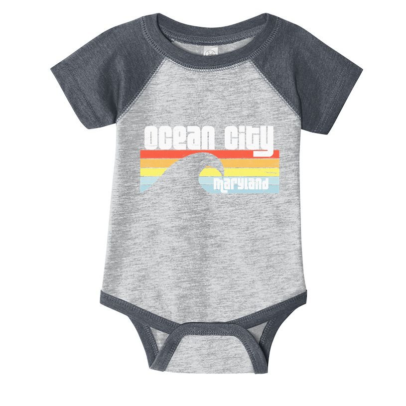 I Love Ocean City Maryland Md Spring Break Beach Ocean Wave Infant Baby Jersey Bodysuit