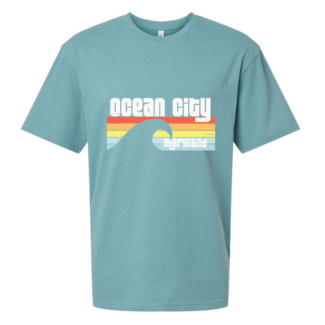 I Love Ocean City Maryland Md Spring Break Beach Ocean Wave Sueded Cloud Jersey T-Shirt