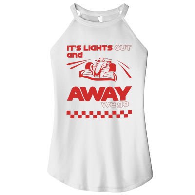 Its Lights Out And Away We Go Formula One Racing Women’s Perfect Tri Rocker Tank