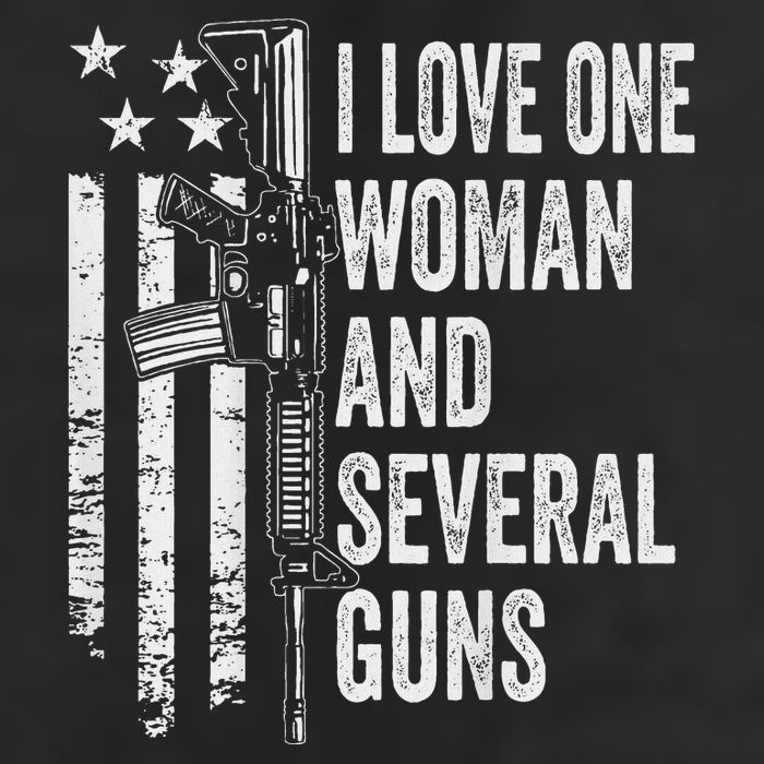 I Love One Woman And Several Guns Husband Gun 7 Panel Mesh Trucker Snapback Hat