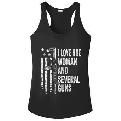 I Love One Woman And Several Guns Husband Gun Ladies PosiCharge Competitor Racerback Tank