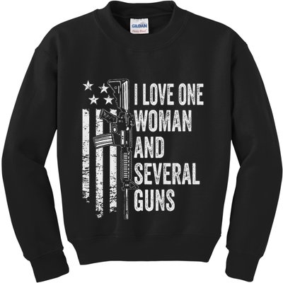 I Love One Woman And Several Guns Husband Gun Kids Sweatshirt