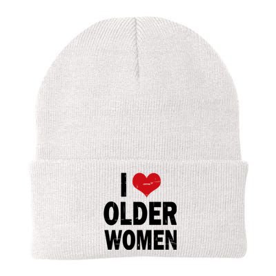 I Love Older Women I Heart Older Women Funny Sarcastic Humor Knit Cap Winter Beanie