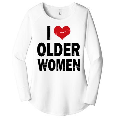 I Love Older Women I Heart Older Women Funny Sarcastic Humor Women's Perfect Tri Tunic Long Sleeve Shirt