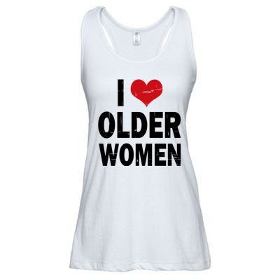 I Love Older Women I Heart Older Women Funny Sarcastic Humor Ladies Essential Flowy Tank