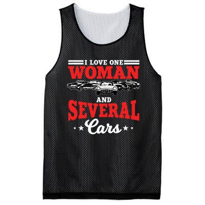 I Love One Woman And Several Cars Auto Mechanic Husband Mesh Reversible Basketball Jersey Tank