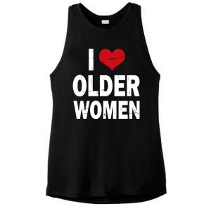 I Love Older Women I Heart Older Women Funny Sarcastic Humor Ladies PosiCharge Tri-Blend Wicking Tank