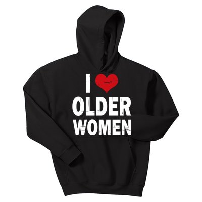 I Love Older Women I Heart Older Women Funny Sarcastic Humor Kids Hoodie