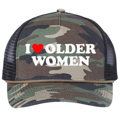 I Love Older Wo funny sayings Retro Rope Trucker Hat Cap