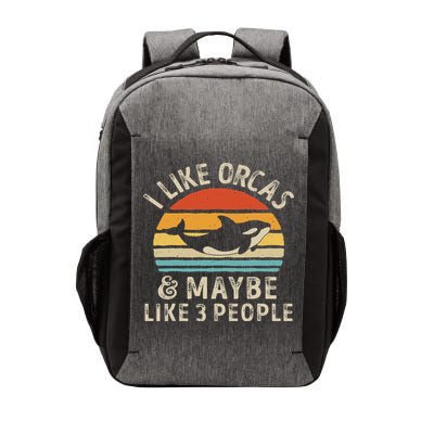 I Like Orcas And Maybe 3 People Orca Killer Whale Retro Vector Backpack