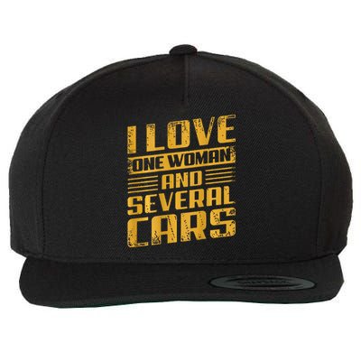 I Love One Woman And Several Cars Mechanic Car Wool Snapback Cap