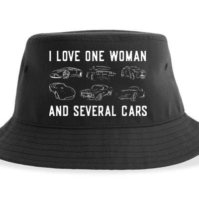 I Love One Woman And Several Cars Funny Car Guy Car Lover Sustainable Bucket Hat