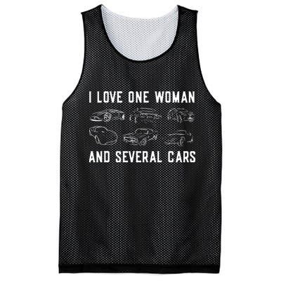 I Love One Woman And Several Cars Funny Car Guy Car Lover Mesh Reversible Basketball Jersey Tank