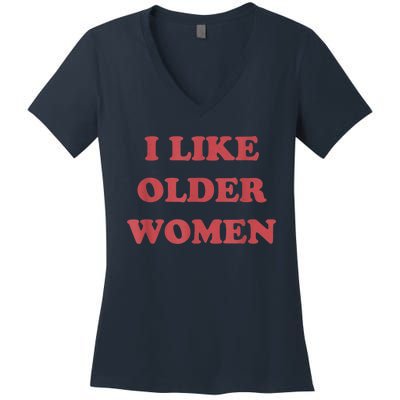 I Like Older Women Apparel Women's V-Neck T-Shirt