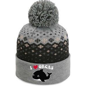 I LOVE ORCAS Heart Cute Baby Killer Whale The Baniff Cuffed Pom Beanie