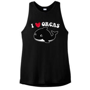 I LOVE ORCAS Heart Cute Baby Killer Whale Ladies PosiCharge Tri-Blend Wicking Tank