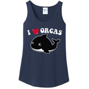 I LOVE ORCAS Heart Cute Baby Killer Whale Ladies Essential Tank