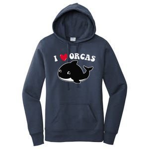 I LOVE ORCAS Heart Cute Baby Killer Whale Women's Pullover Hoodie