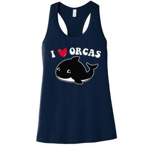 I LOVE ORCAS Heart Cute Baby Killer Whale Women's Racerback Tank