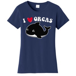 I LOVE ORCAS Heart Cute Baby Killer Whale Women's T-Shirt