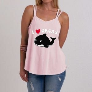 I LOVE ORCAS Heart Cute Baby Killer Whale Women's Strappy Tank