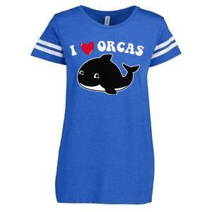 I LOVE ORCAS Heart Cute Baby Killer Whale Enza Ladies Jersey Football T-Shirt