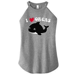 I LOVE ORCAS Heart Cute Baby Killer Whale Women's Perfect Tri Rocker Tank