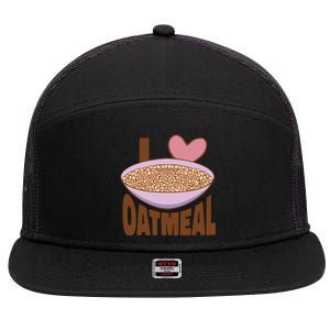 I Love Oatmeal 7 Panel Mesh Trucker Snapback Hat