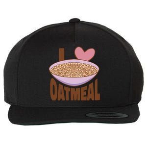 I Love Oatmeal Wool Snapback Cap