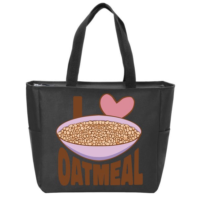 I Love Oatmeal Zip Tote Bag